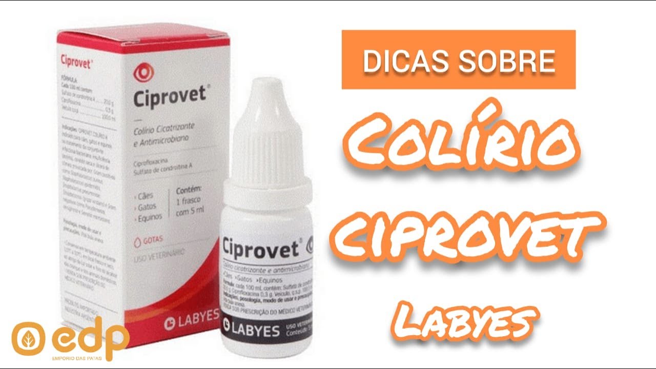 64 | CIPROVET - COLÍRIO PARA CACHORRO E GATO COM ÚLCERA DE CÓRNEA, SECREÇÃO E PROBLEMAS NOS OLHOS