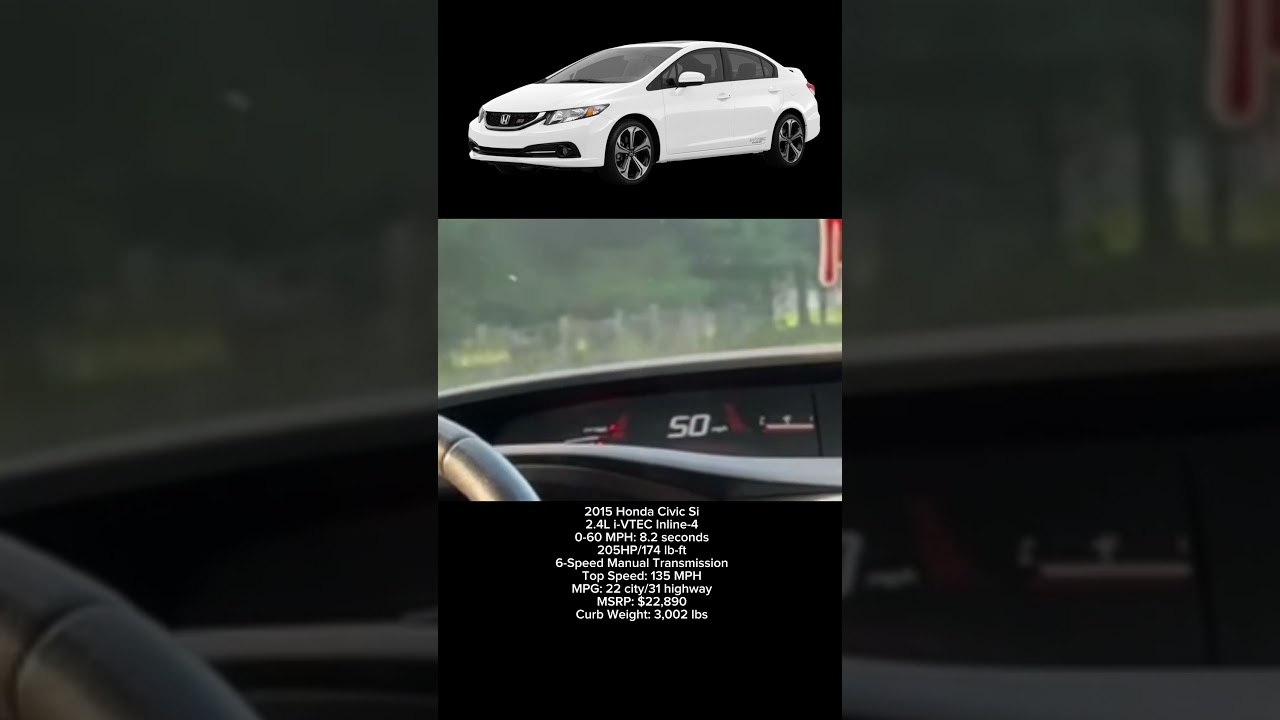 2015 Honda Civic Si 0-60 MPH #shorts #honda #civic #vtec #0to100