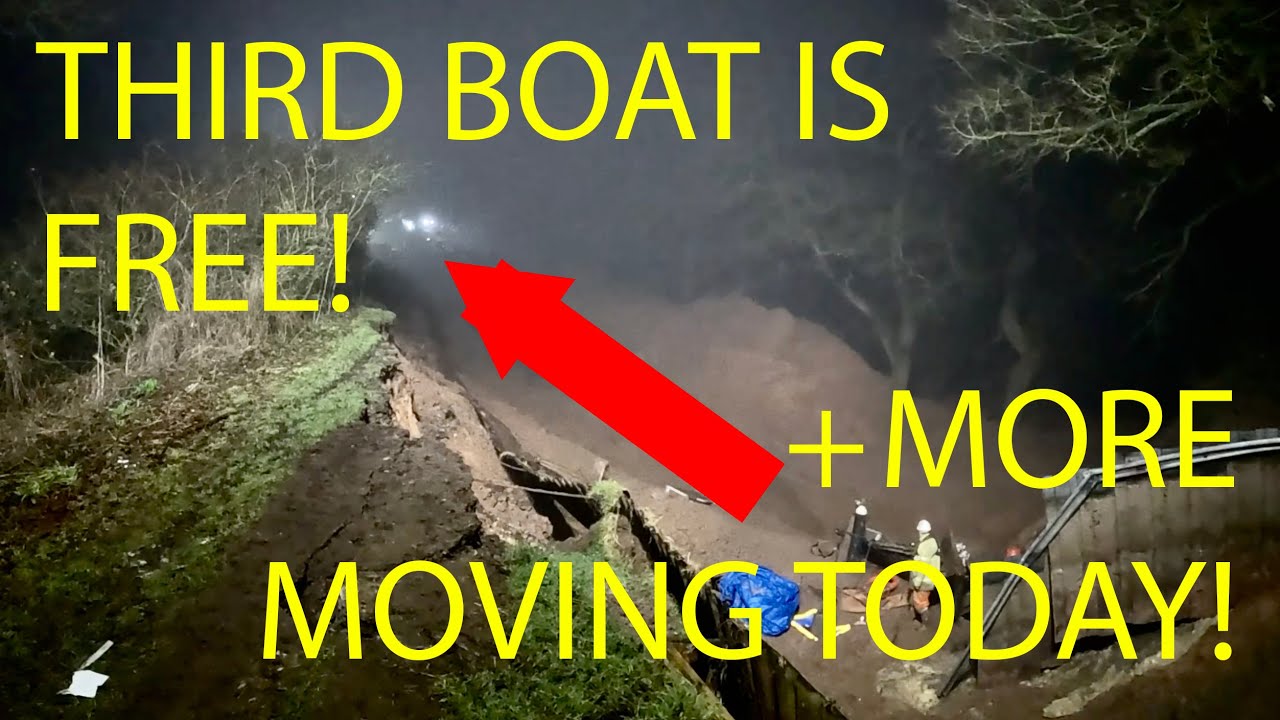 Whitchurch Canal Breach Update, Third Boat Winched + Todays Update With Commentary (16th January)