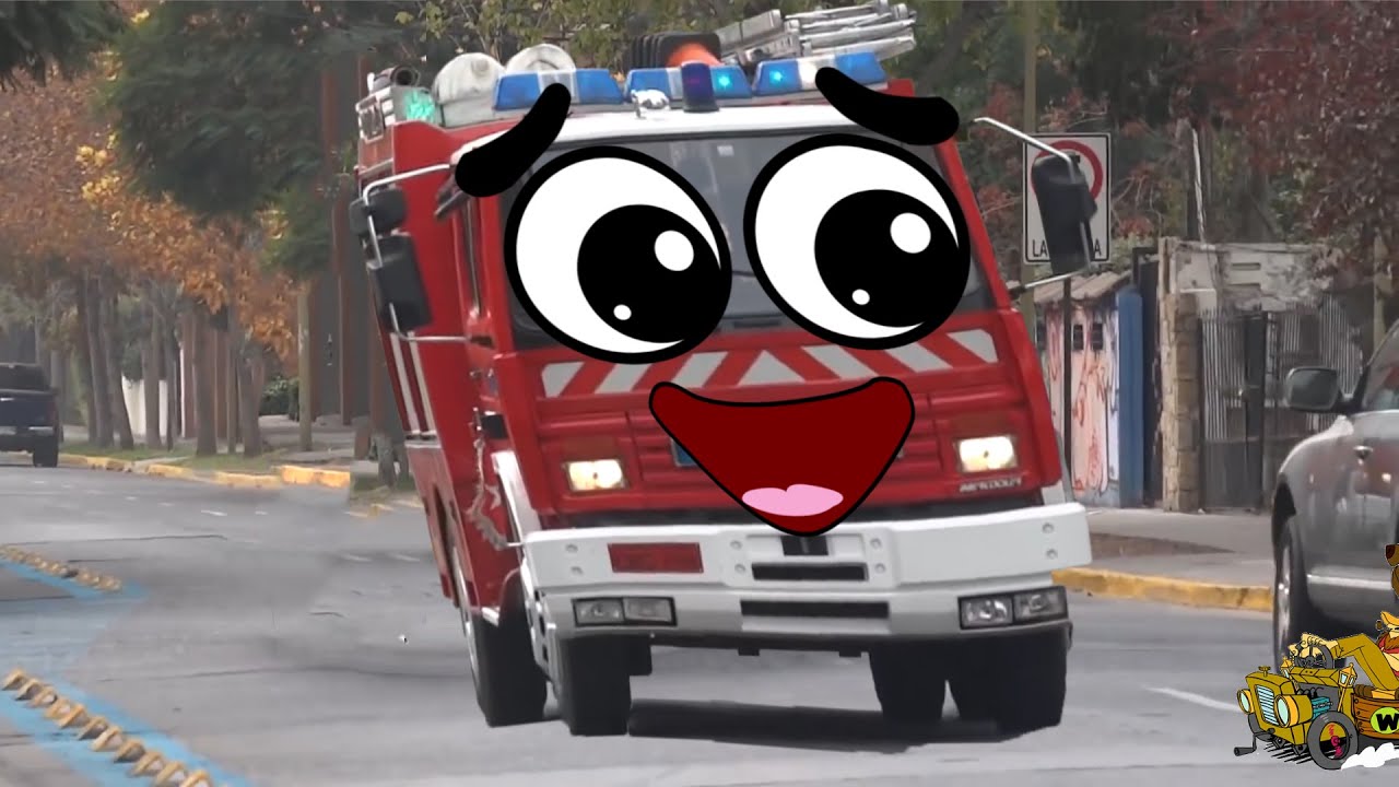 Doodles firetrucks. Doodles are dancing and singing.