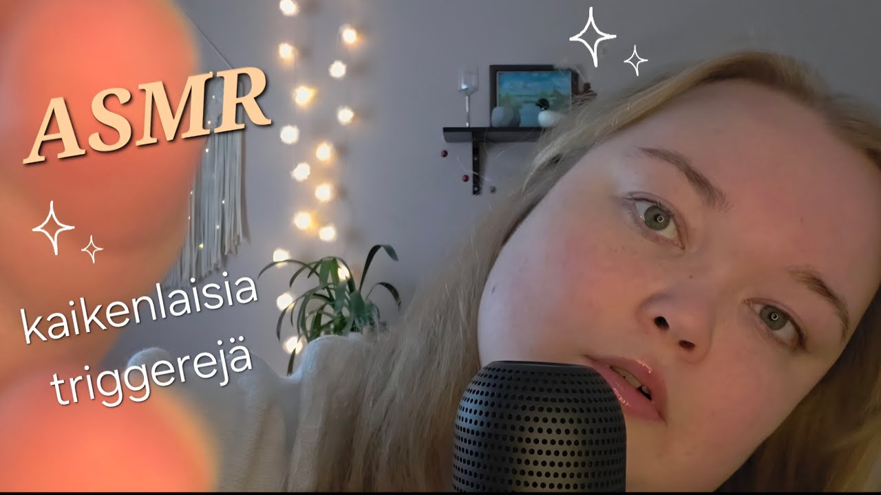 ASMR Suomi - Erilaisia triggereitä✨️ Inaudible kuiskausta, suuääniä, naputtelua, kirjoitusääniä yms