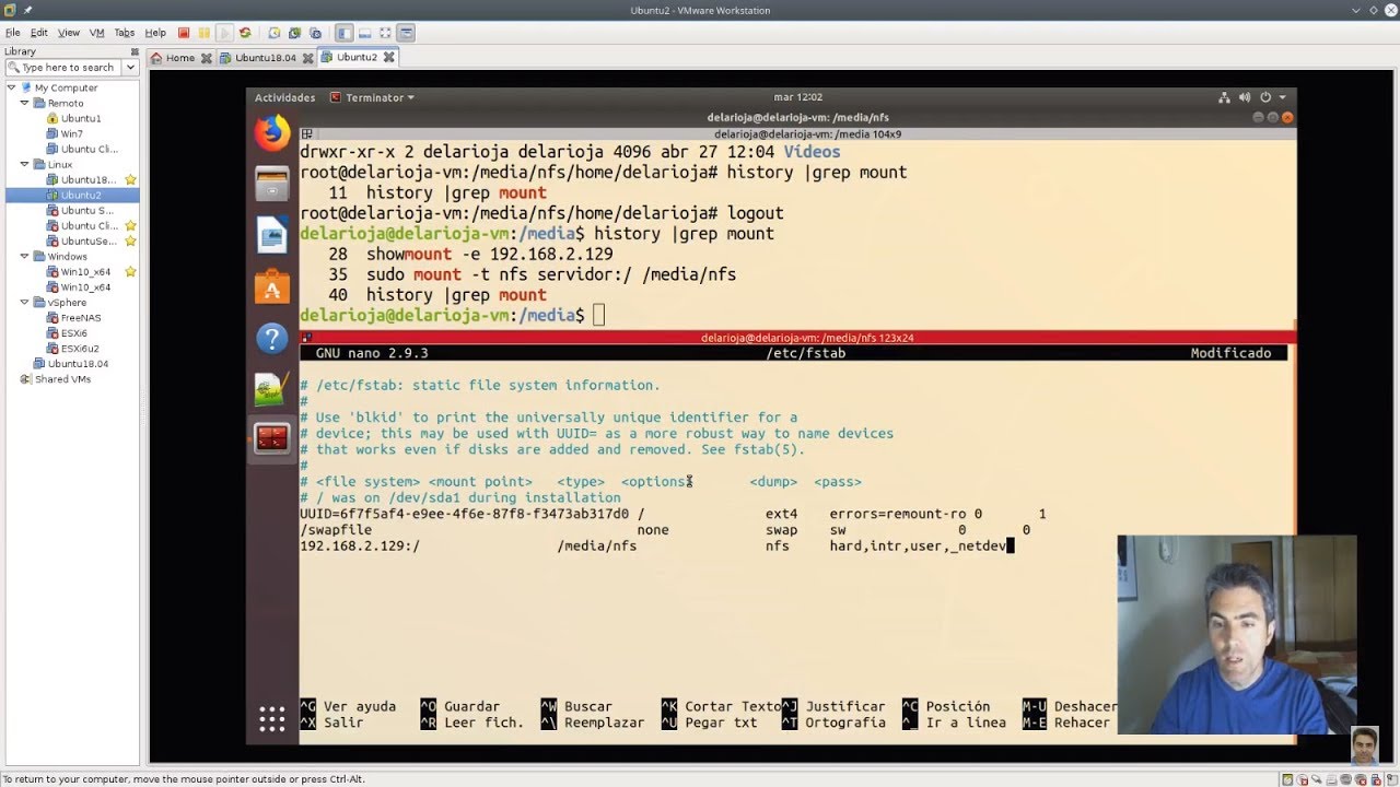 Servicio NFS - parte2 cliente Ubuntu 18.04