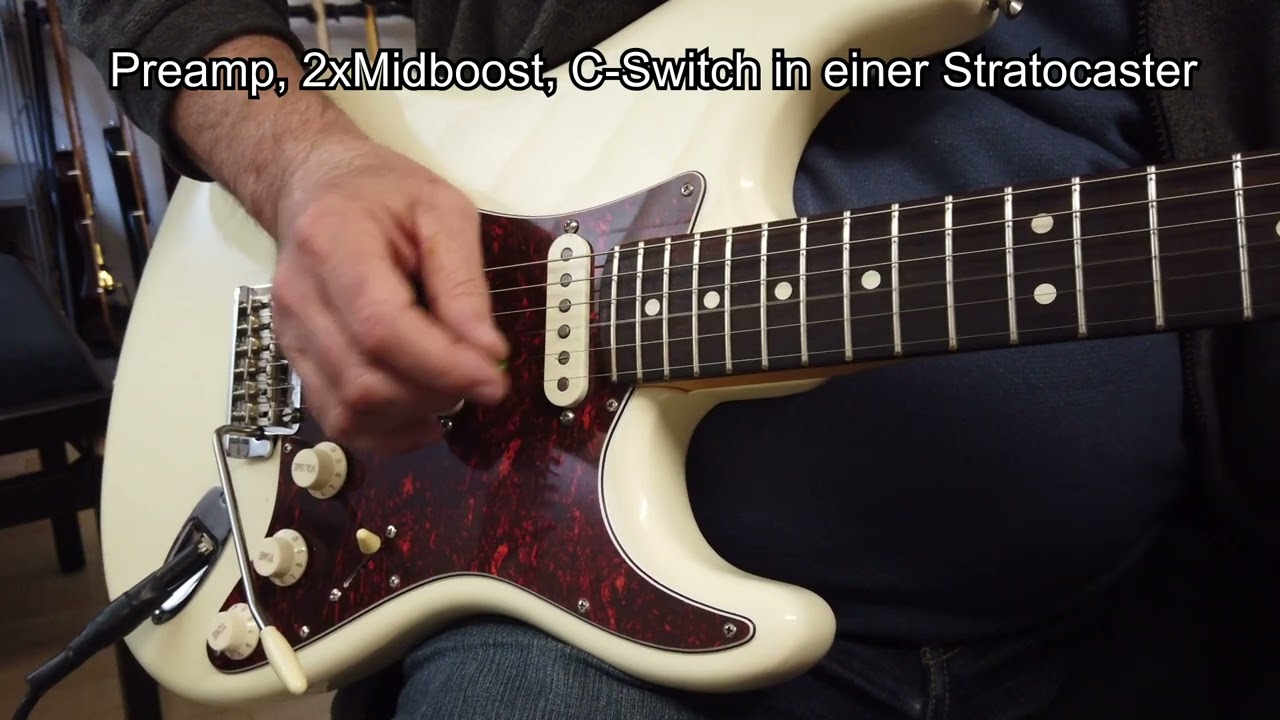 Stratocaster mit Preamp Midboost C-Switch; Fender Pro II