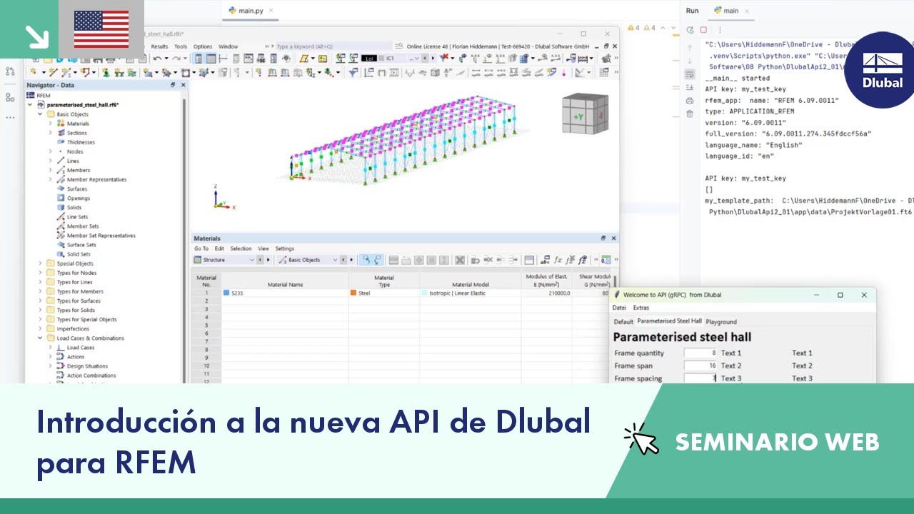 [EN] Seminario web | Introducci&oacute;n a la nueva API de Dlubal para RFEM
