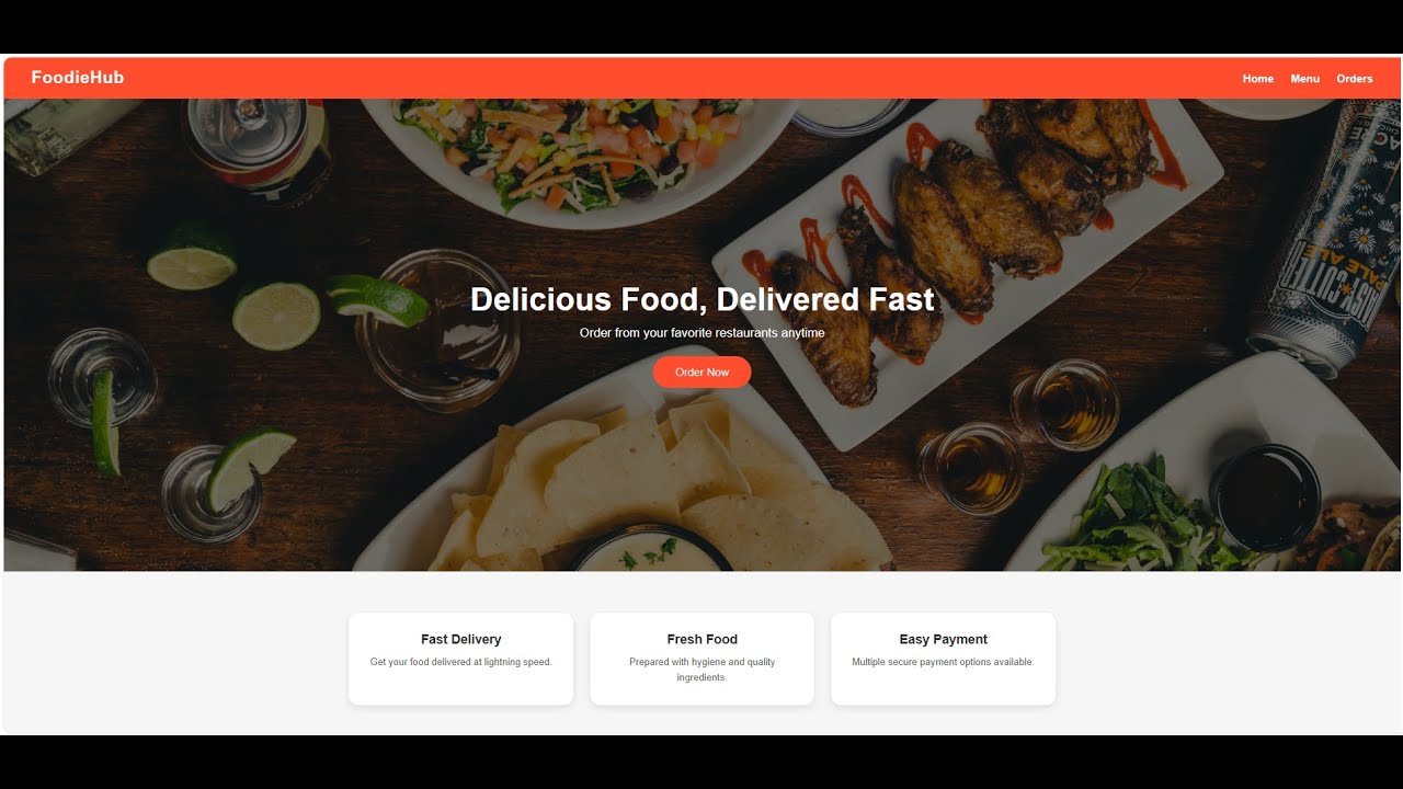 Food Order Website | FoodieHub | Useing HTML and Css | for FYBCA students 