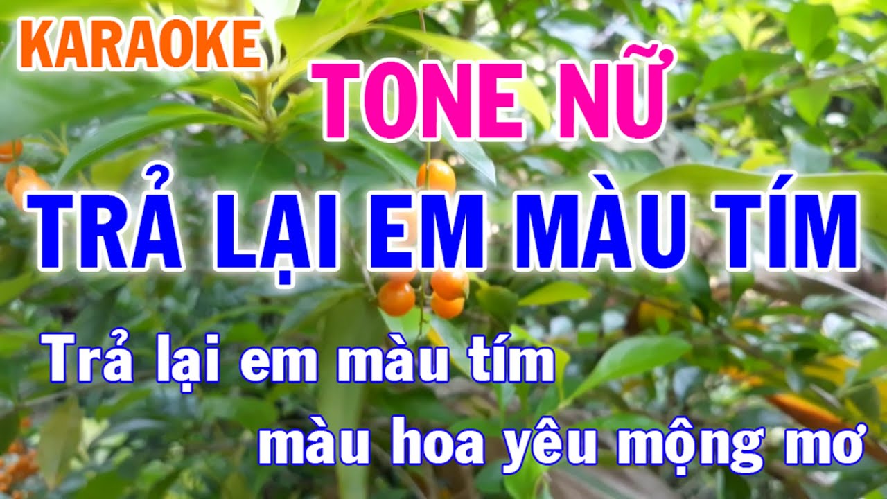 Karaoke Trả Lại Em Màu Tím Tone Nữ Nhạc Sống - Phối Mới Dễ Hát - Nhật Nguyễn