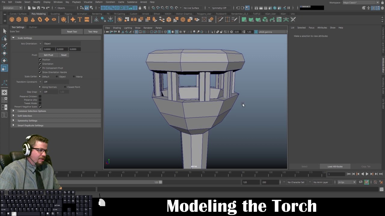 Autodesk Maya 2019: Моделирование факела