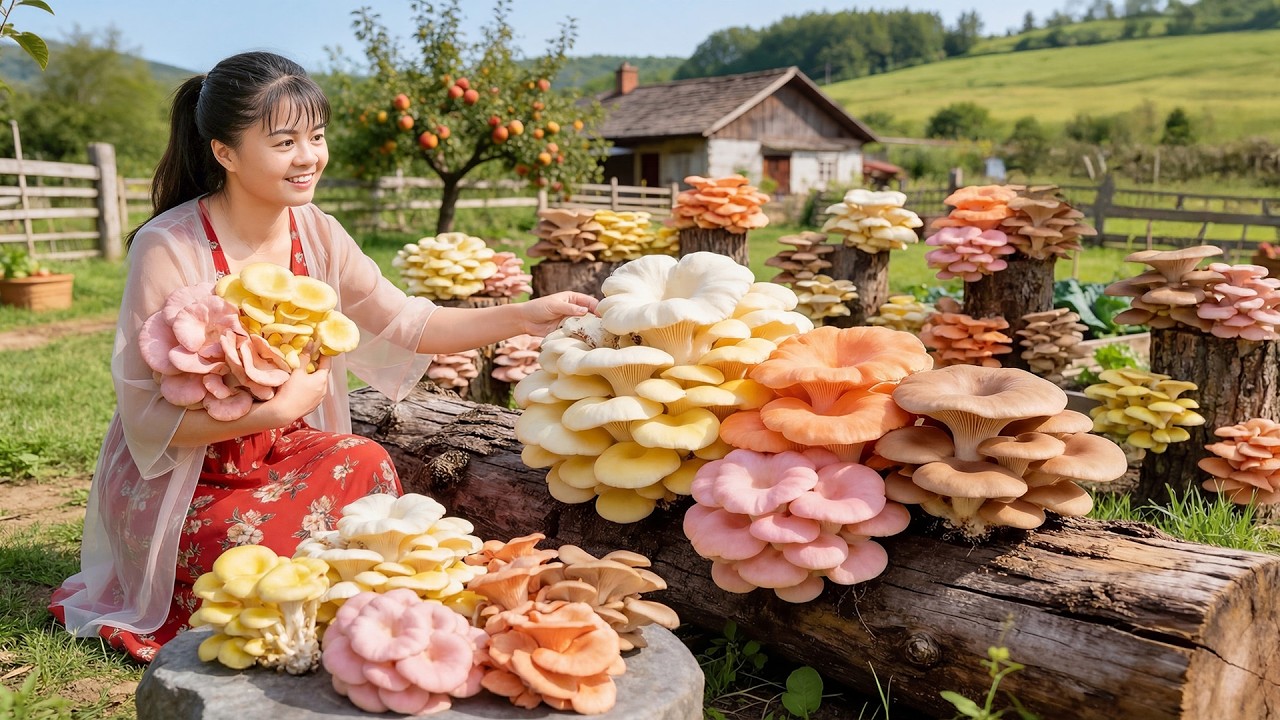 Mushrooms Everywhere! Harvesting Fresh Organic Mushrooms on the Farm