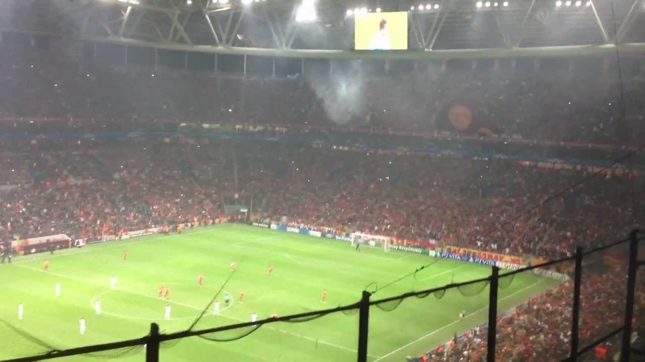 Galatasaray fans at kick-off v Manchester United UEFA Champions League 20-11-2012