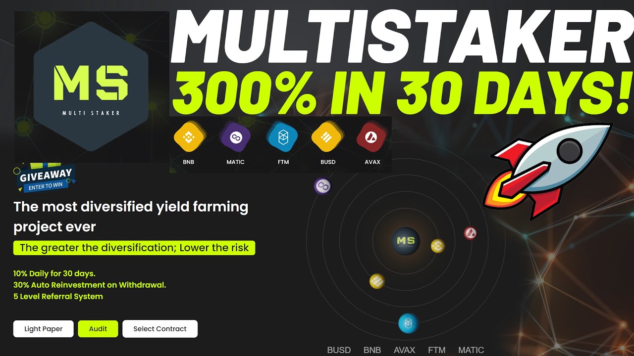 MULTISTAKER **JUST LAUNCHED** 300% In 30 Days! BUSD BNB AVAX FTM MATIC! Tutorial How To Stake!