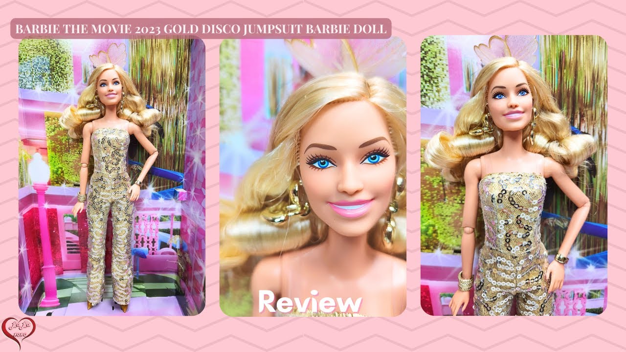 Barbie the Movie 2023 Barbie in Gold Disco Jumpsuit Doll HPJ99 Review