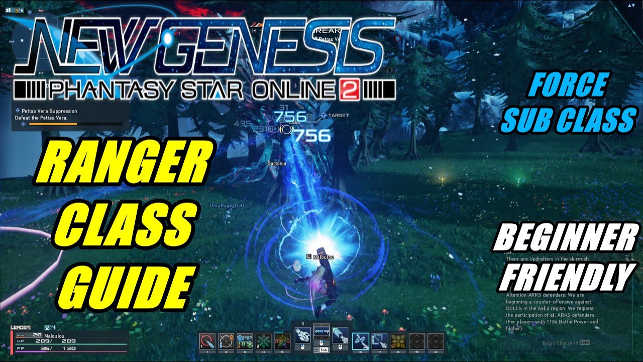 PSO2 NGS RANGER GUIDE | FORCE SUB CLASS | EASY AND BEGINNER FRIENDLY | BUILD AND ROTATION |