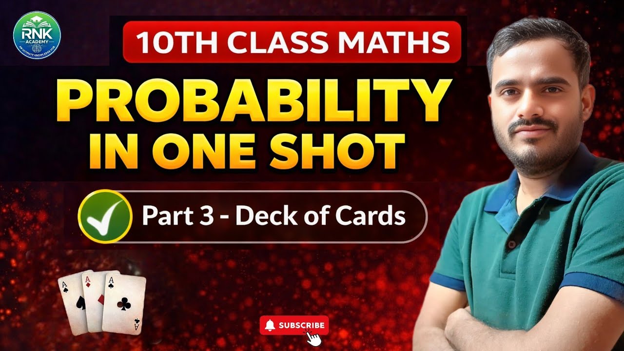 Class 10 Maths || Probability - Deck Of Cards Explained || Part 3 || One Shot || By Kiran sir ||