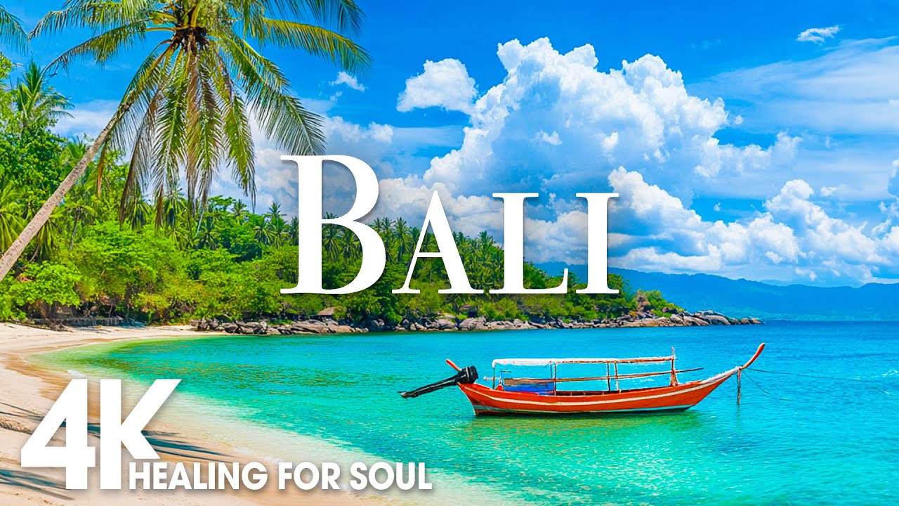 BALI NATURE in 4K UHD Drone Film + Relaxing Piano Music for Stress Relief, Sleep, Spa, Yoga, Cafe
