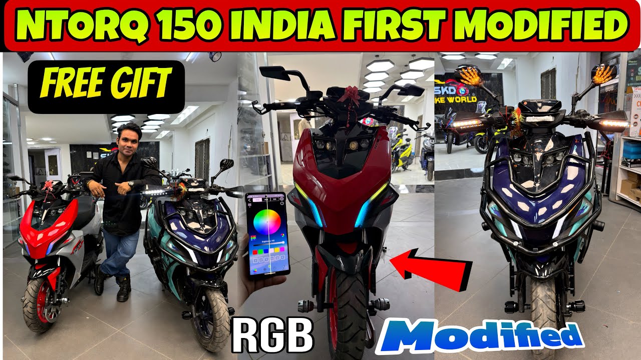 Ntorq 150 Modified | RGB Light | Crash Guard | Ntorq 150 New Accessories 😱