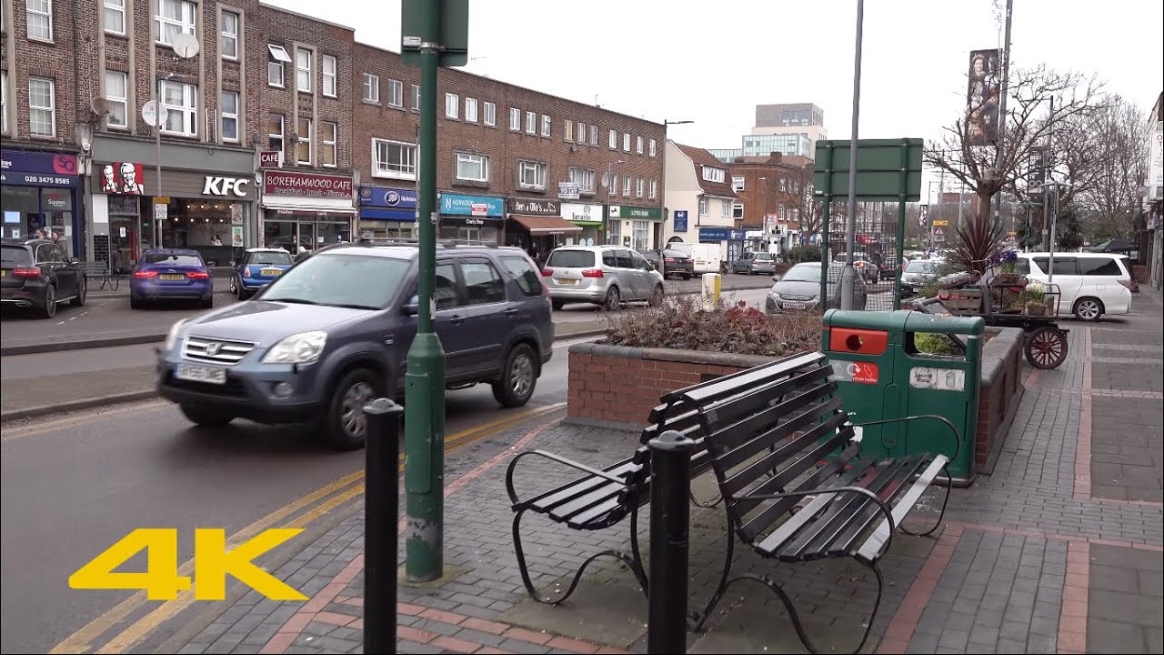 Borehamwood Walk: Town Centre【4K】