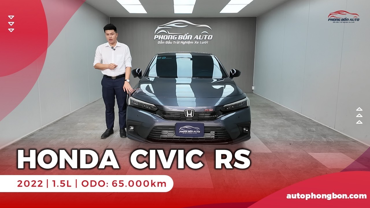 🔴HONDA CIVIC RS, sx 2022, động cơ 1.5L Turbo, số tự động, máy xăng, ODO: 65.000 km💥
