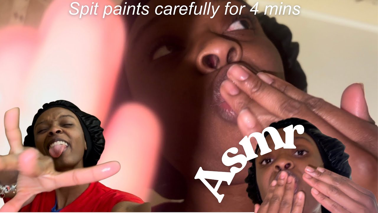 ASMR SPIT PAINTING under 5 mins GO 😴(messy messy) TINGLEMAS☃️