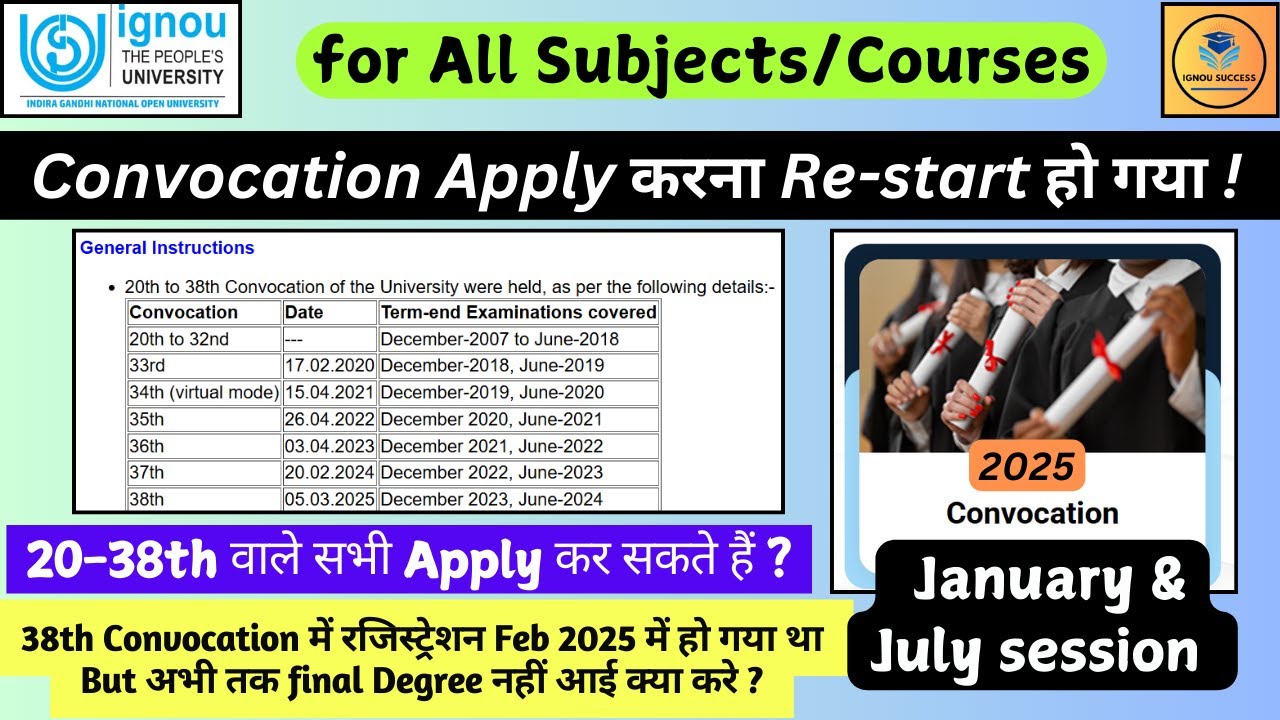How to Apply for Ignou Convocation/ 38th Convocation Restart ho gya / #convocation #ignouconvocation
