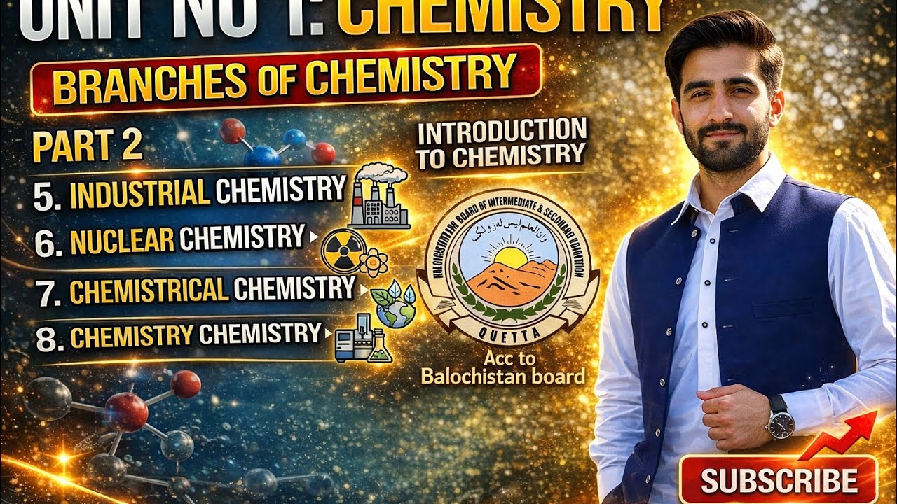 9 Class Chemistry | UNIT 1 | BRANCHES OF CHEMISTRY |PART 2 | BALOCHISTAN BOARD |URDU 