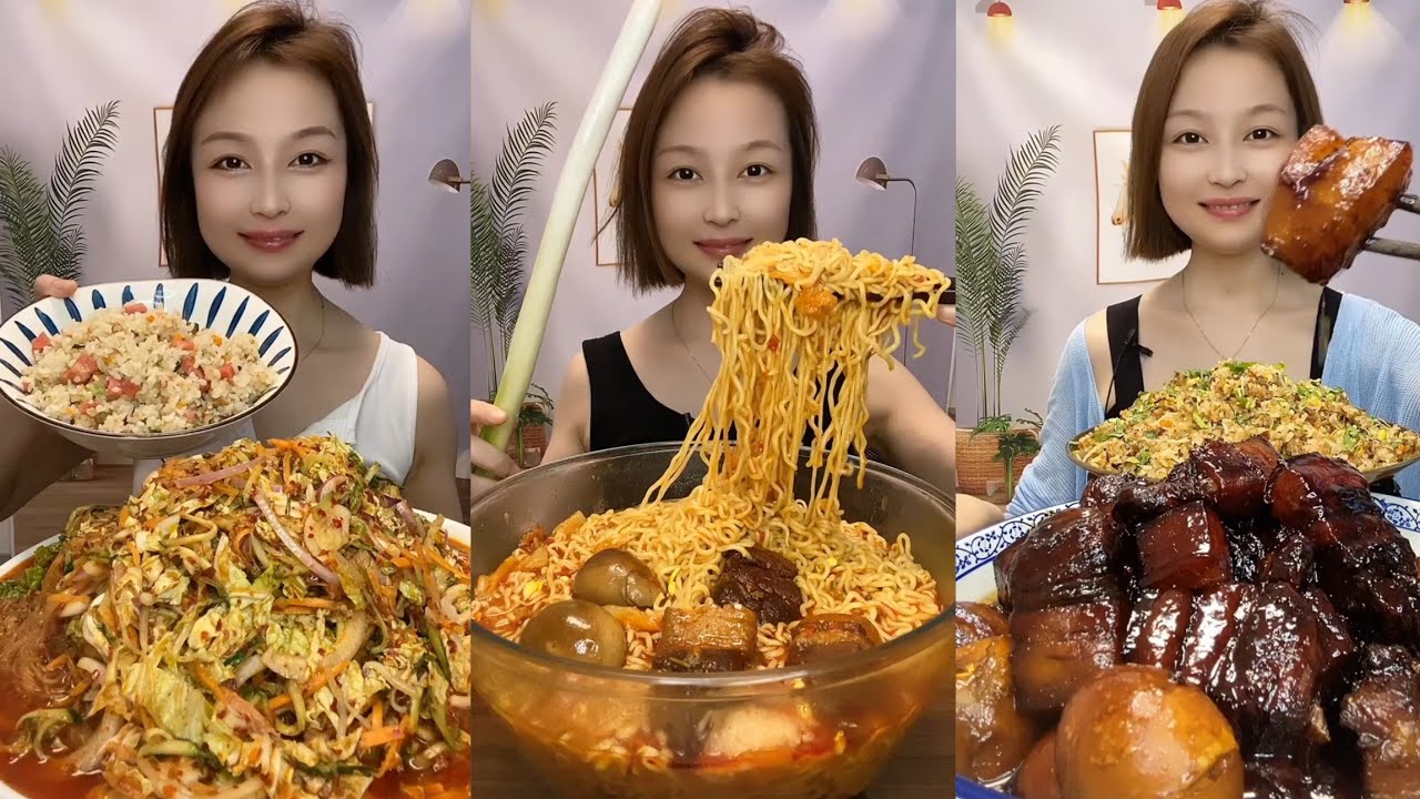 Mukbang Challenge Eating Spicy🔥🥵 Noodles 🍜 Fire noodles🍜🍛Chinese food #delicious #pork #foodie 