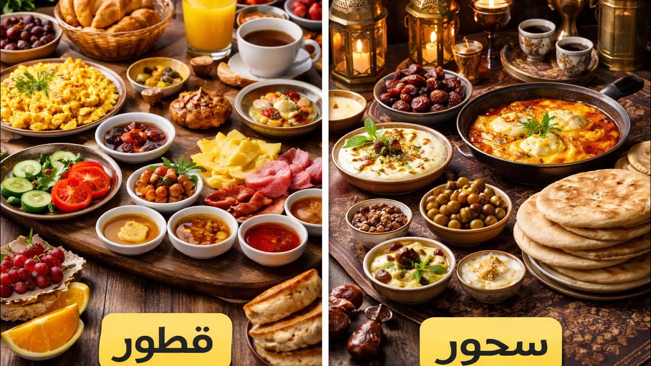 يوم رمضاني كامل من السحور للفطور🍲☕️