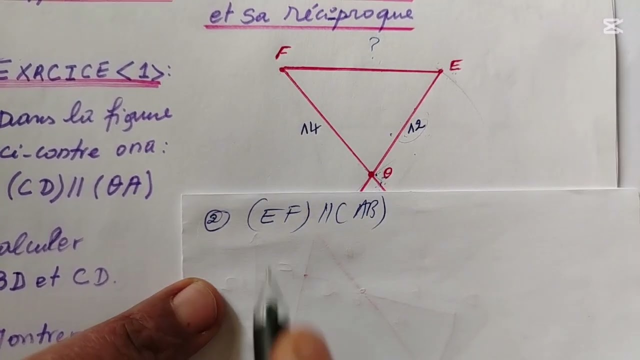 Pour 1ere annèes secondaire :Thèoreme de thales et sa Rèciproque 
