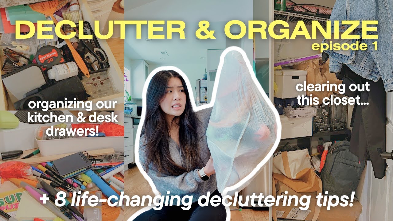 *EXTREME* DECLUTTER & ORGANIZE WITH ME VLOG: spring clean living room & kitchen, 8 BEST TIPS