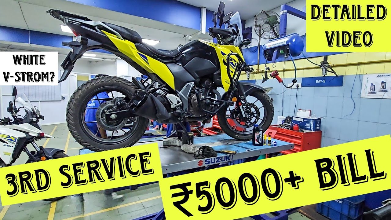 ₹5000! Suzuki V-Strom SX 250 3rd Service Cost | Full Details | AMC Explained | Brake Pads Replaced