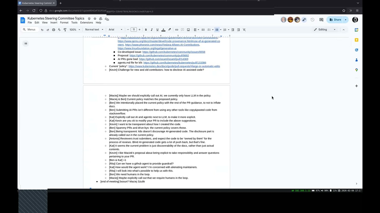 Kubernetes Public Steering Committee Meeting for 20260304