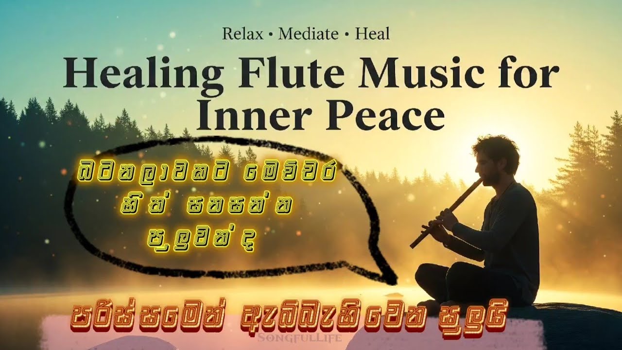 විඩාබර සිත් සනසන බටනලා වාදනයන්| Healing Flute Music for Inner Peace | Relax,MeditateHeal |#trending