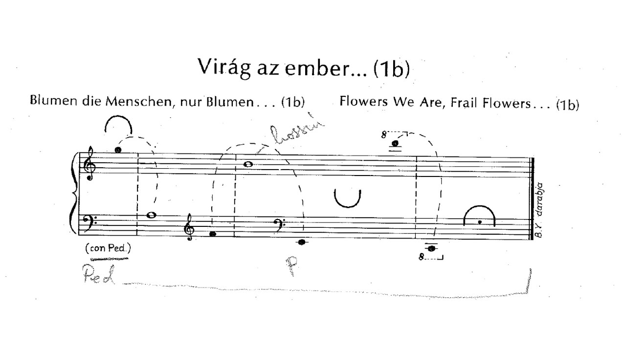 Gy&ouml;rgy Kurt&aacute;g - Vir&aacute;g az ember... (1b) (from J&aacute;t&eacute;kok, Book 1) [Score Video]