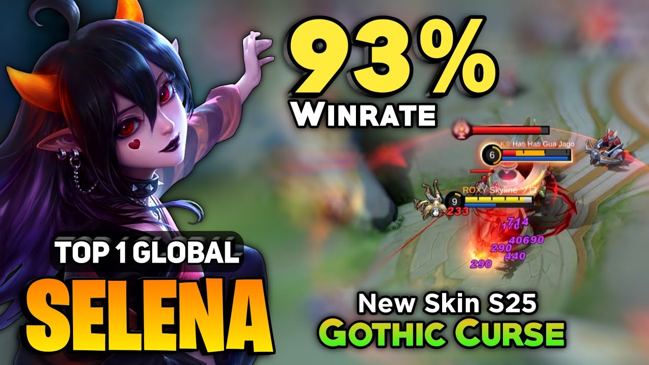 93% WINRATE! Selena New Skin S25 [ Top 1 Global Selena Best Build ] Skyline ソロ - Mobile Legends