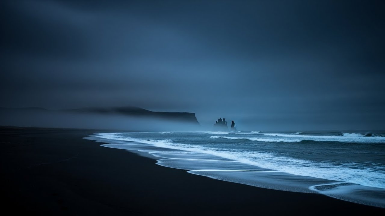 Gentle Sea Waves at Night | Night Ambience for Emotional Balance at Night with Calm Ocean Rhythm