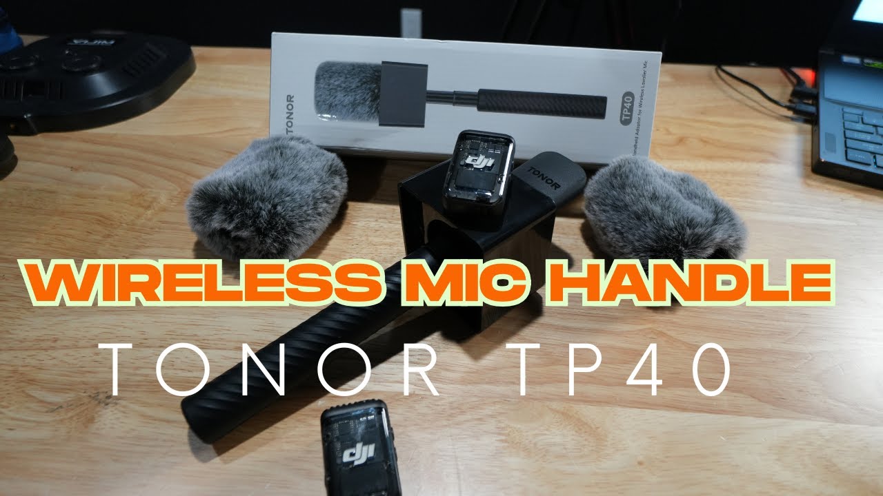 TONOR Wireless Mic Handle Compatible with DJI, RODE, Hollyland, Adjustable length Microphone Stand