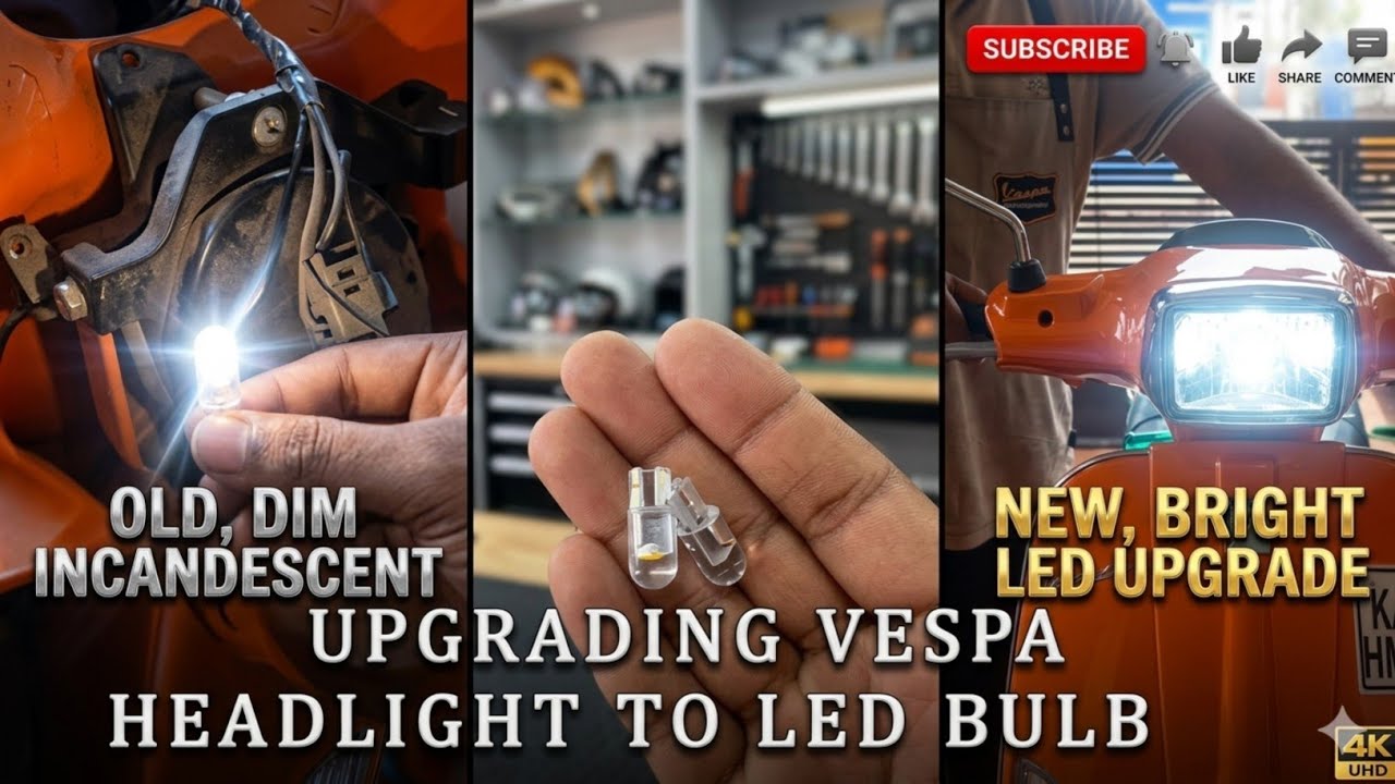 Vespa Headlight Base LED light Fitting ll Vespa sxl 125cc ll LED light Fitting ll DIY