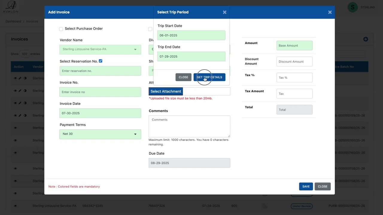 Vendor Invoice Creation Guide With Trips | Vendor Login | Dashboard | Vendor Management System