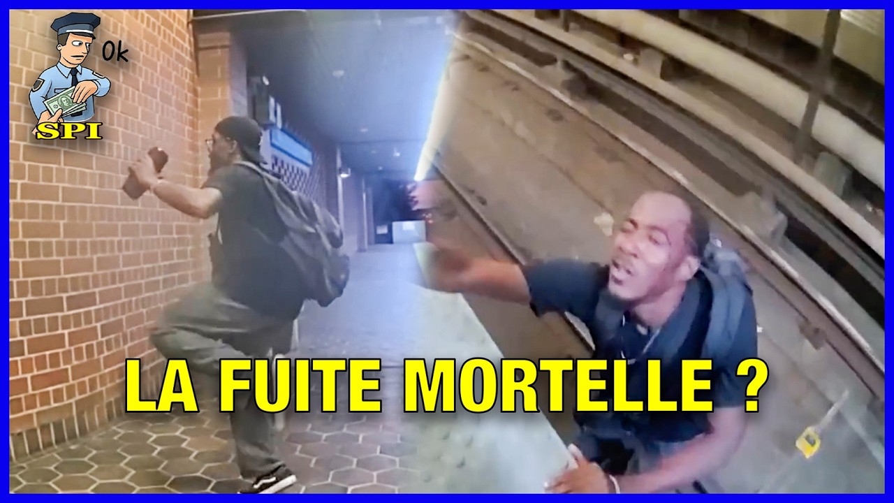 CHOC Il saute sur les voies pour fuir la Police, Ça tourne mal | Police américaine