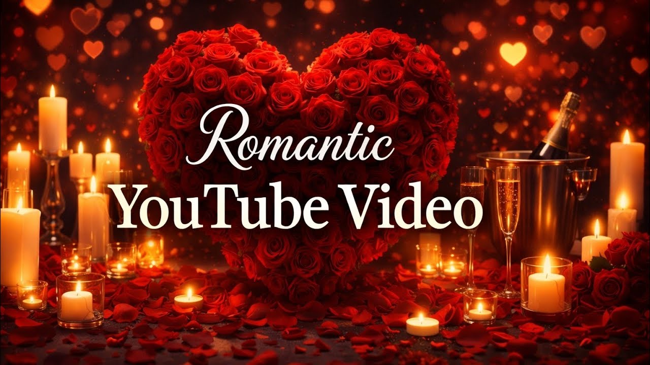Romantic Candlelight & Rose Ambience ❤️ 4K | Cozy Love Night Atmosphere (No Music)