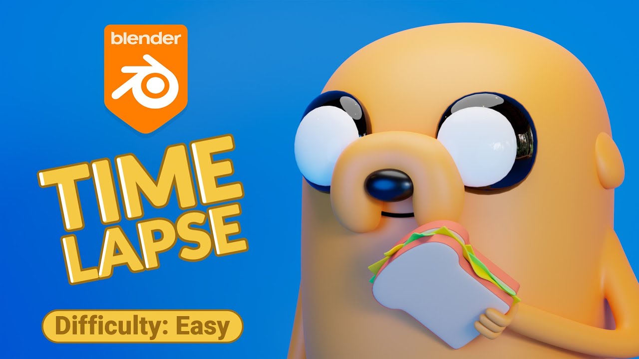 Jake the Dog Sculpt in Blender (EASY) - Time Lapse
