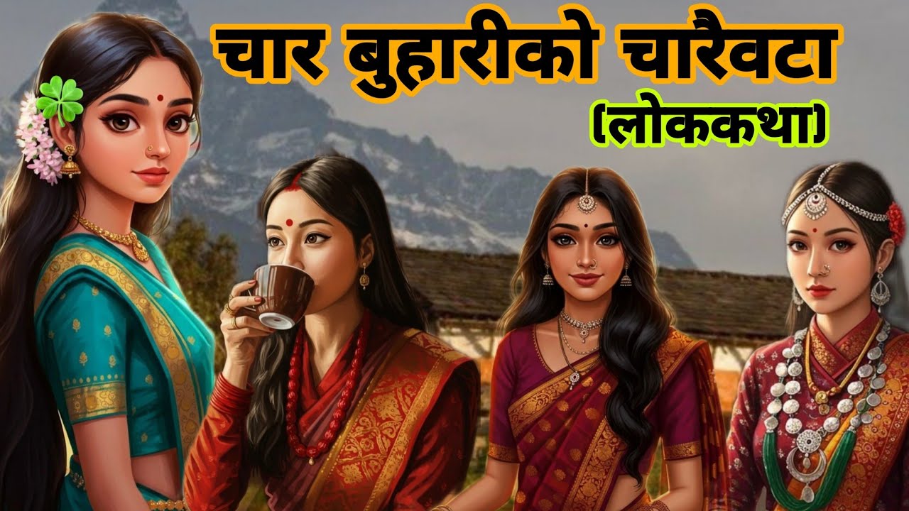 सोझी चार बुहारीको चारै कथा।।नेपाली लोककथा।।Story Of 4 Daughter In Law।।Nepali Lok Katha 🍀🍀🍀