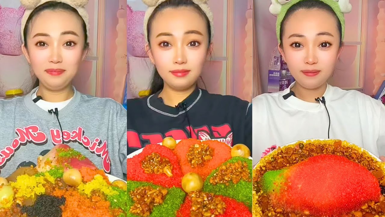Extreme Colorful Snack ASMR Mukbang | Spicy Crunchy Egg Mix & Chinese Eating Sounds #363