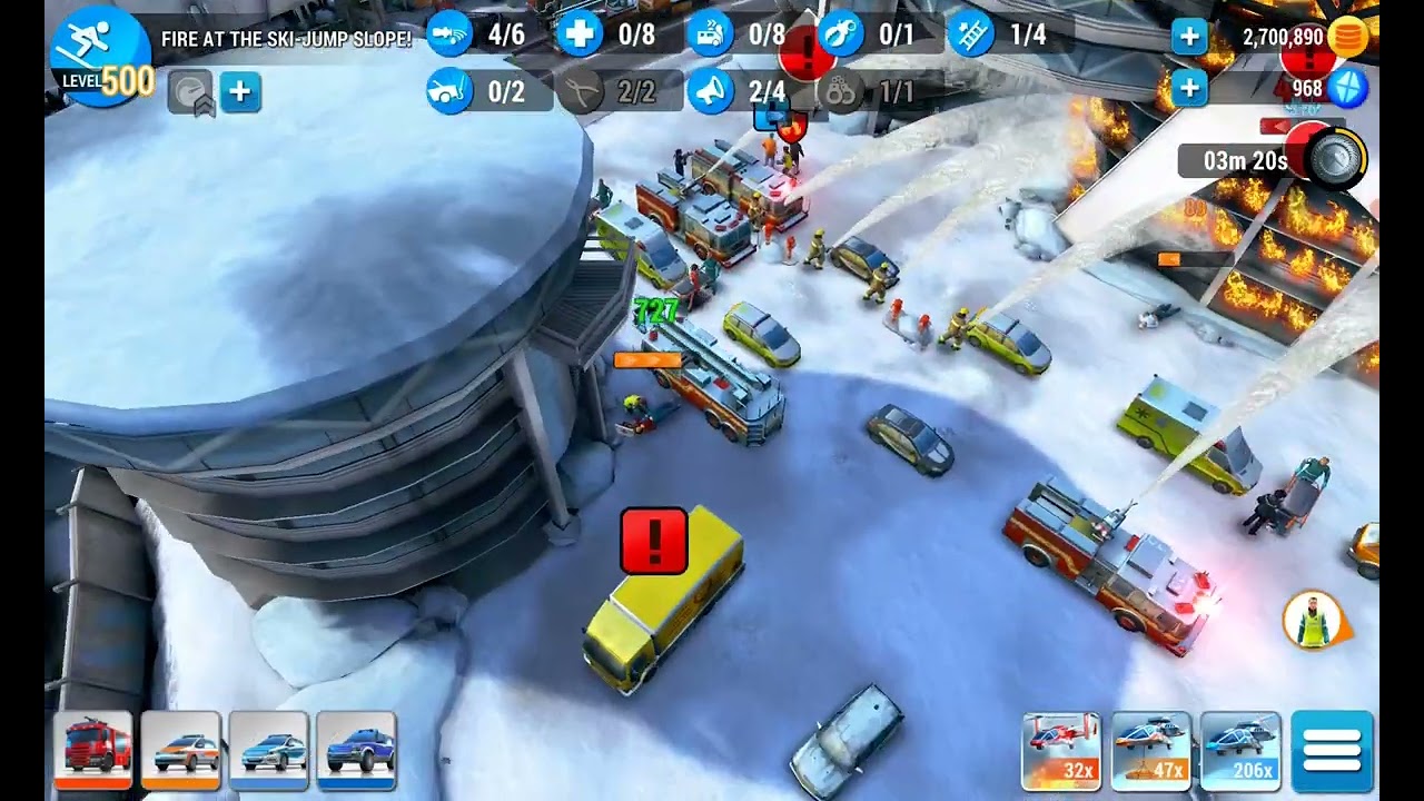 Emergency HQ, Hero Level 265, Winter Sports Season, Fire at the ski jump slope
