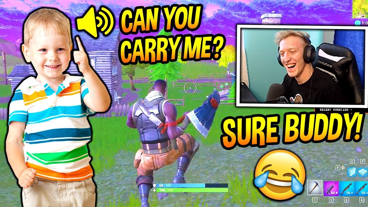 TFUE PLAYS FORTNITE WITH A CUTE LITTLE KID! *ADORABLE* Fortnite SAVAGE & FUNNY Moments
