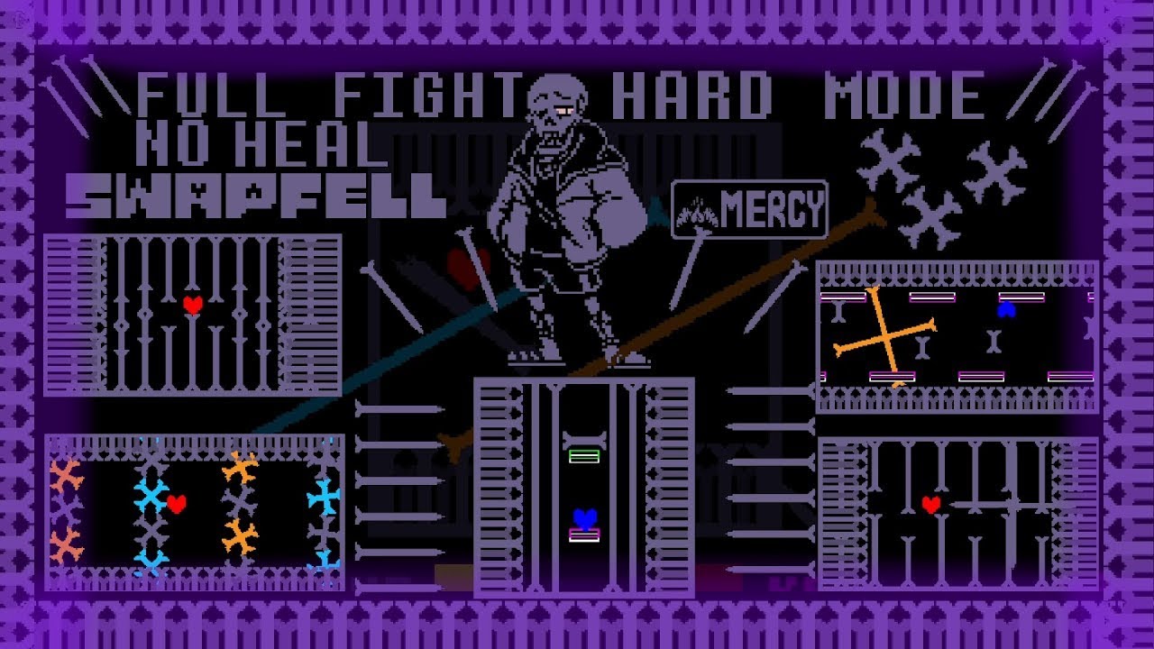 [NO HEAL] SwapFell Papyrus HARDMODE full fight by ZhaZha (phase 1 no hit!)