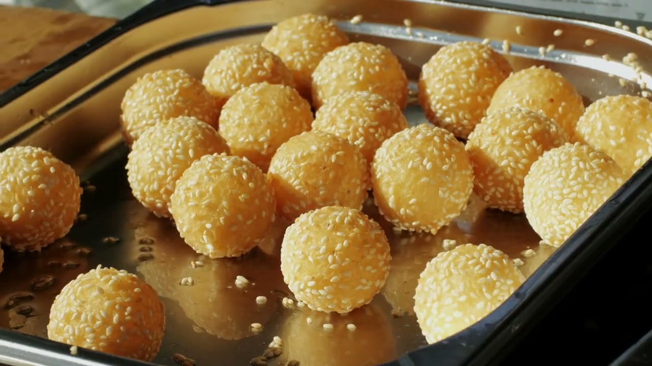 Sesame Balls (Jian Dui): Deep-Fried Delight with Red Bean Filling | Part 1