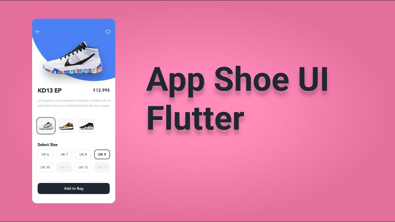 App Shoe UI With Flutter.