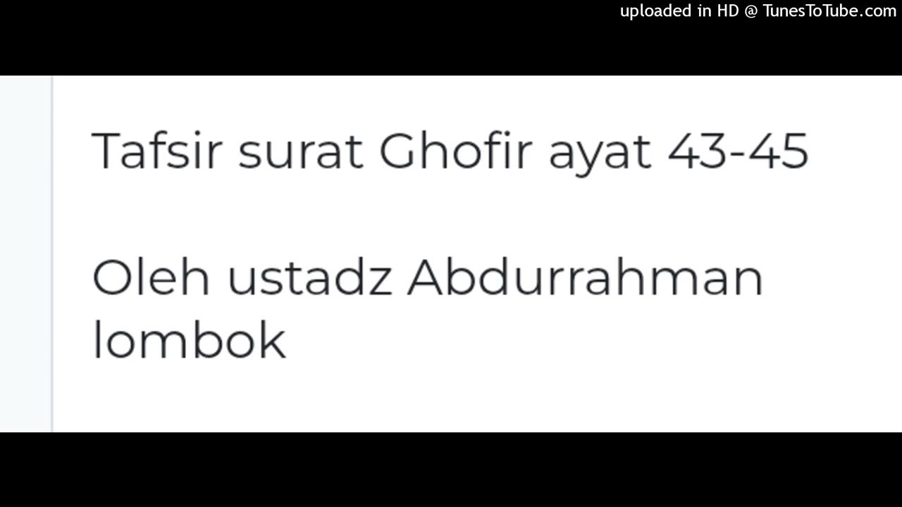 Tafsir surat Ghofir ayat 43-45