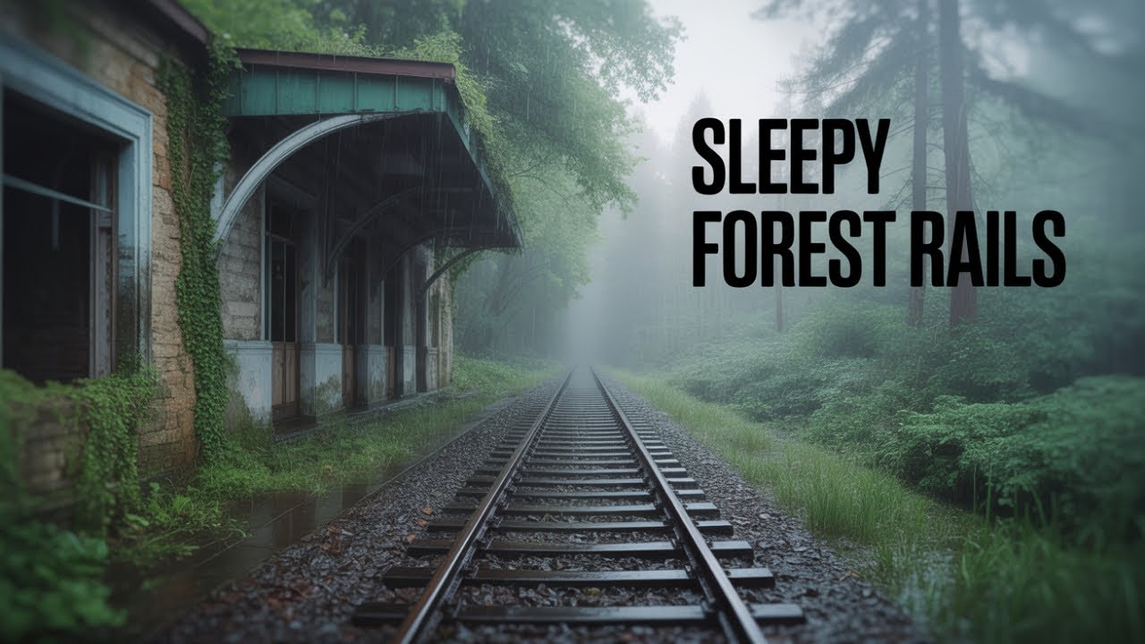 Abandoned Forest Train Station in Rain 🌧️ Deep Sleep Ambience | ASMR