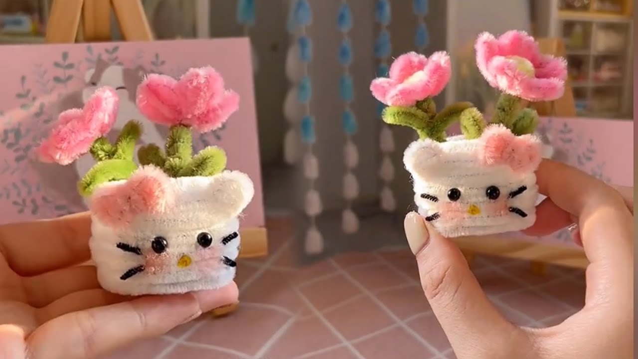 DIYで作るモール花の作り方/手作りプレゼント/可愛いハンドメイド